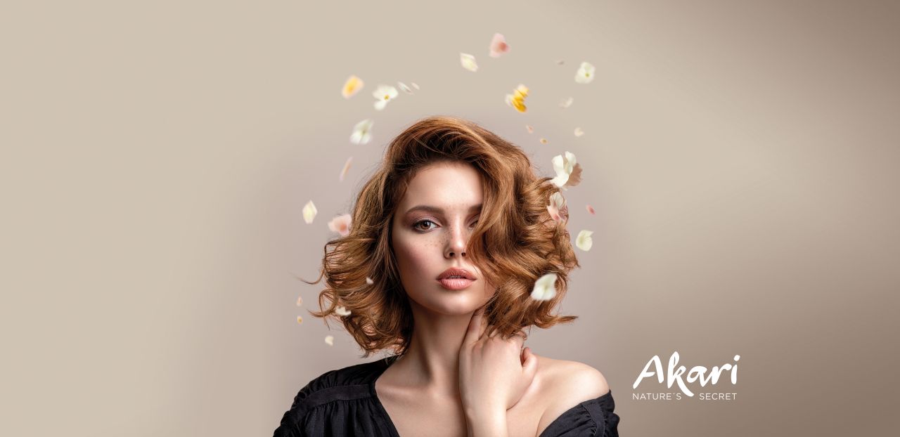 Beautiful brown haired with stylish short hairstyle. Woman with